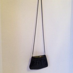 Vintage Black Evening Bag Purse Sequins Mesh Chain